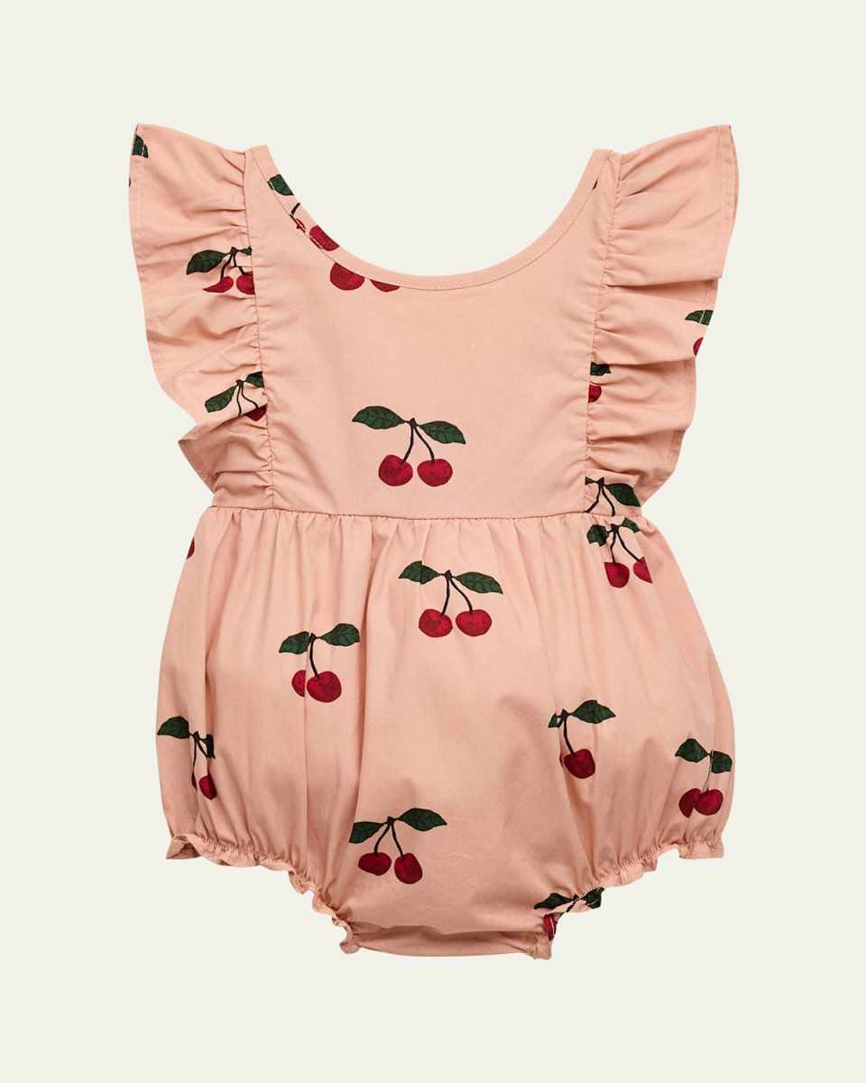 Girl's Verbena Ruffle Print Romper, Size 3M-